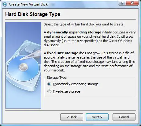 Creating a new virtual disk for a VirtualBox VM